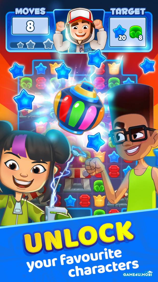 🔥 Download Subway Surfers Match 0.1.101 [бесконечные бустеры] APK MOD.  Three in a row puzzle based on the popular Subway Surfers runner 